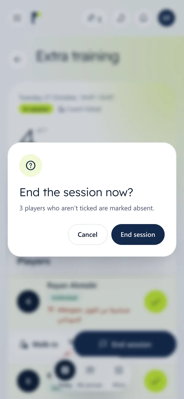 End the session